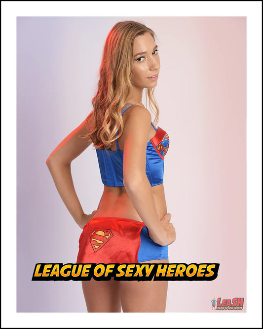 Supergirl cosplay print, standing back pose by Elise